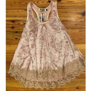 Blush Pink Velvet Tank